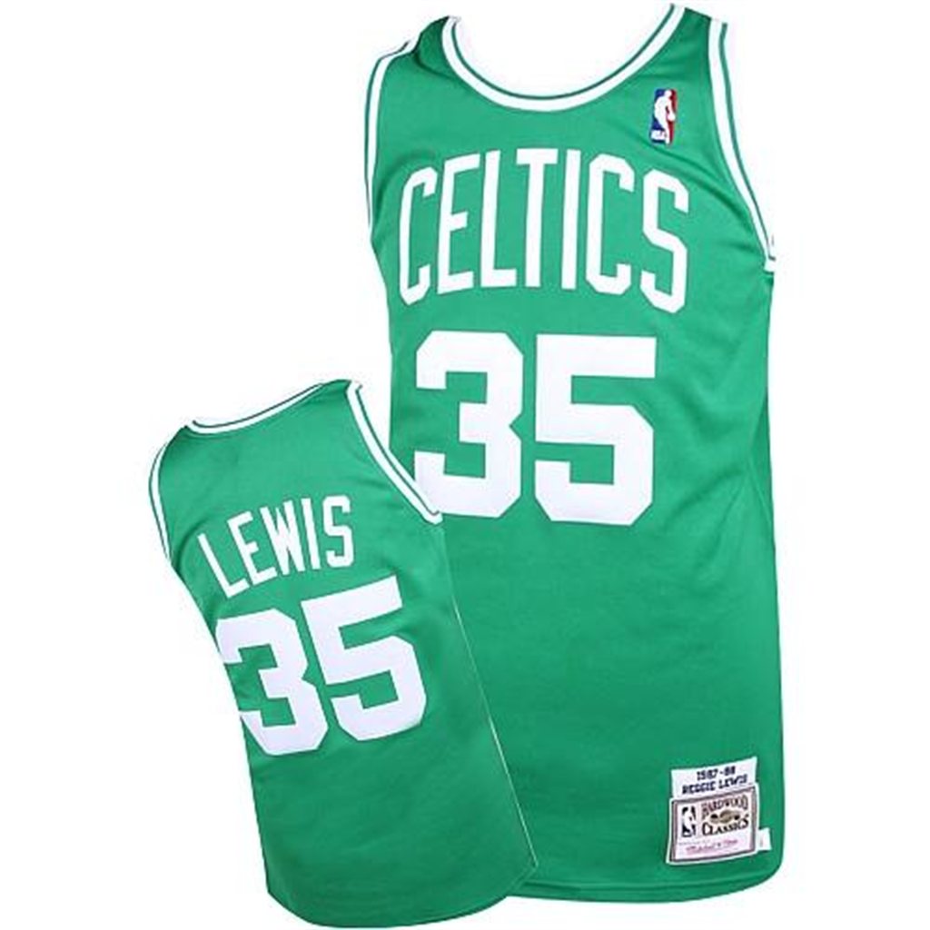 Men's  Boston Celtics Reggie Lewis Authentic Jersey