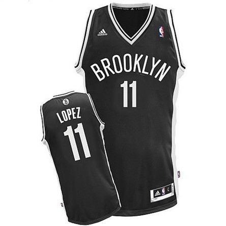 Men's  Brooklyn Nets #11 Brook Lopez Road Black Jersey