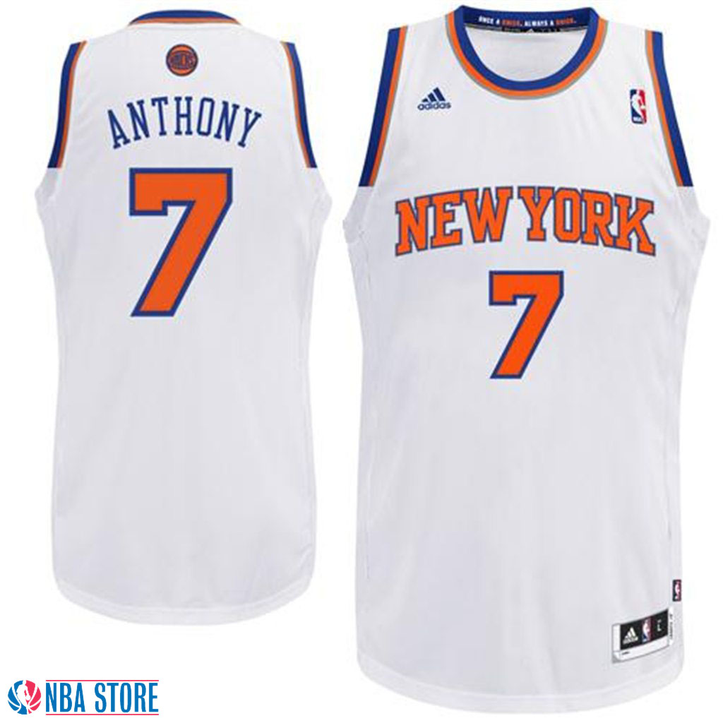 Men's  Carmelo Anthony New York Knicks Home White Jersey