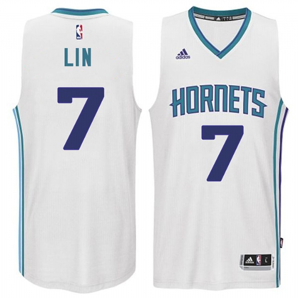 Men's  Jeremy Lin Charlotte Hornets #7 White Home Jersey