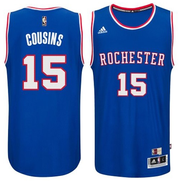 Men's  Kings #15 DeMarcus Cousins Rochester Royals Retro Jersey