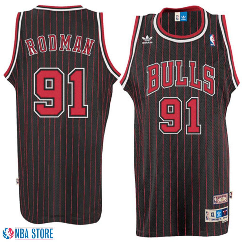 Men's  Dennis Rodman Chicago Bulls Black Throwback Jersey