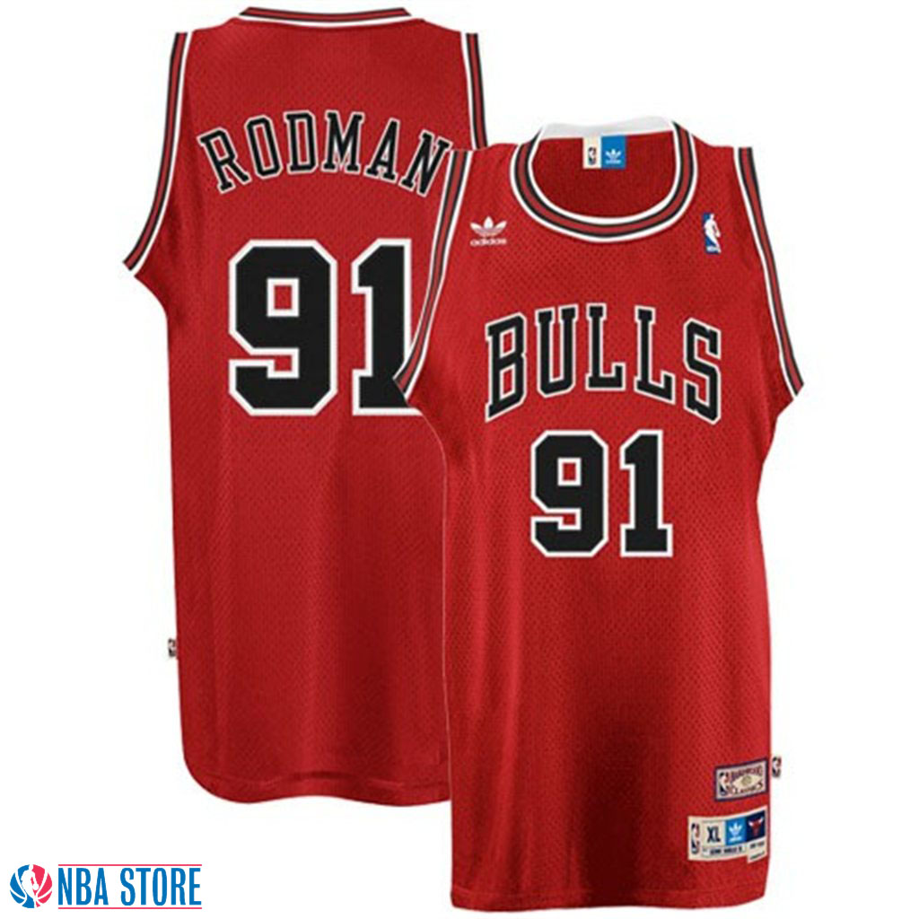 Men's  Dennis Rodman Chicago Bulls Red Throwback Swingman Jersey