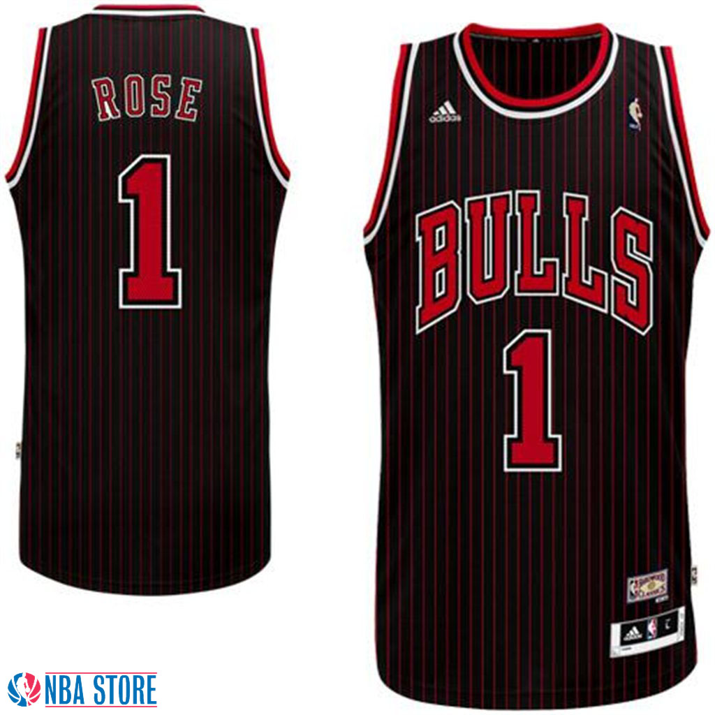 Men's  Derrick Rose Chicago Bulls HWC Throwback Black Jersey