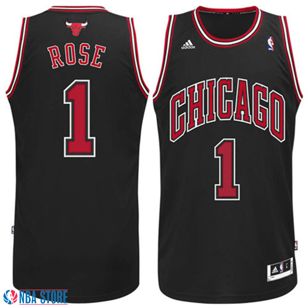 Men's  Derrick Rose Chicago Bulls #1 Black Swingman Jersey