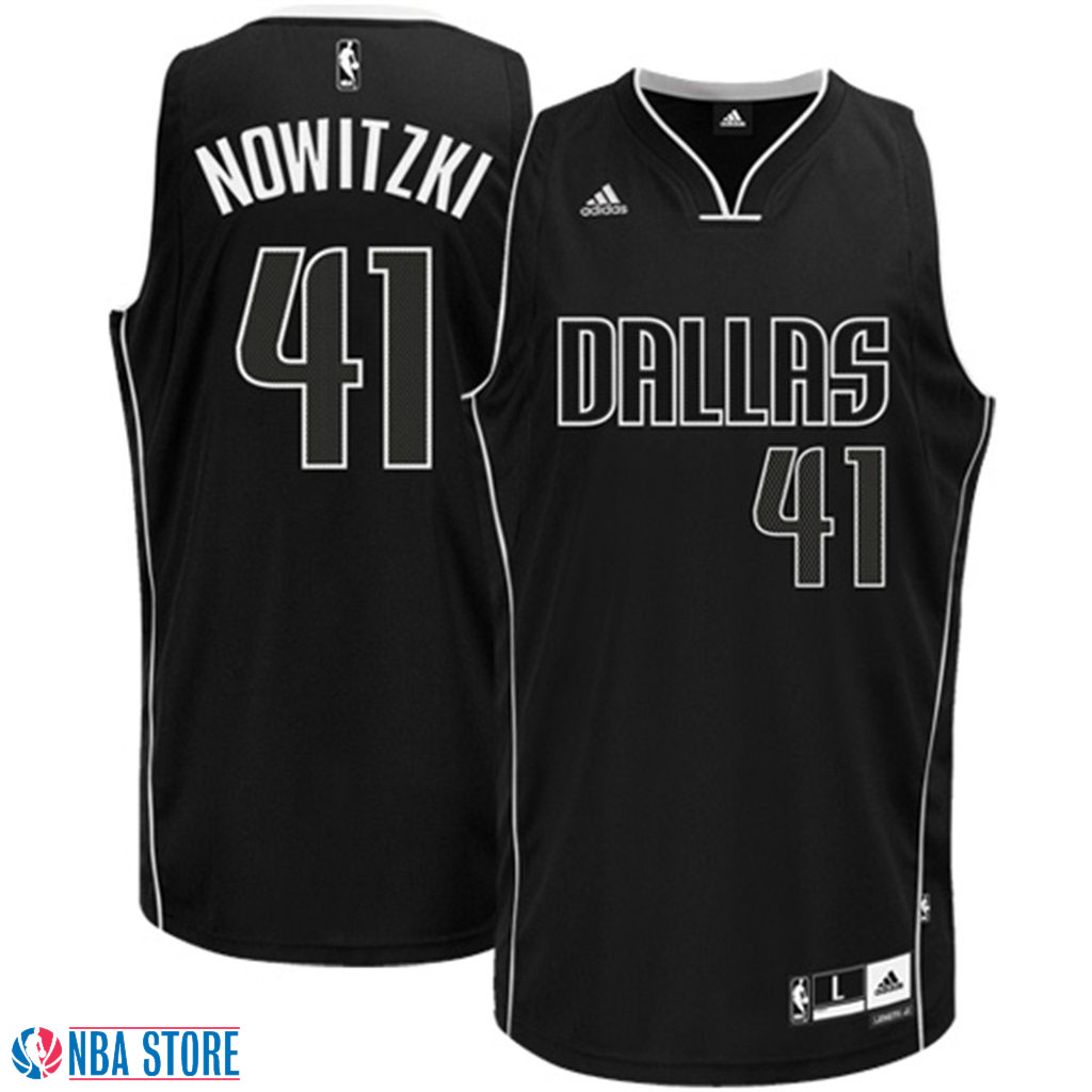 Men's  Dirk Nowitzki Dallas Mavericks Black & White Jersey