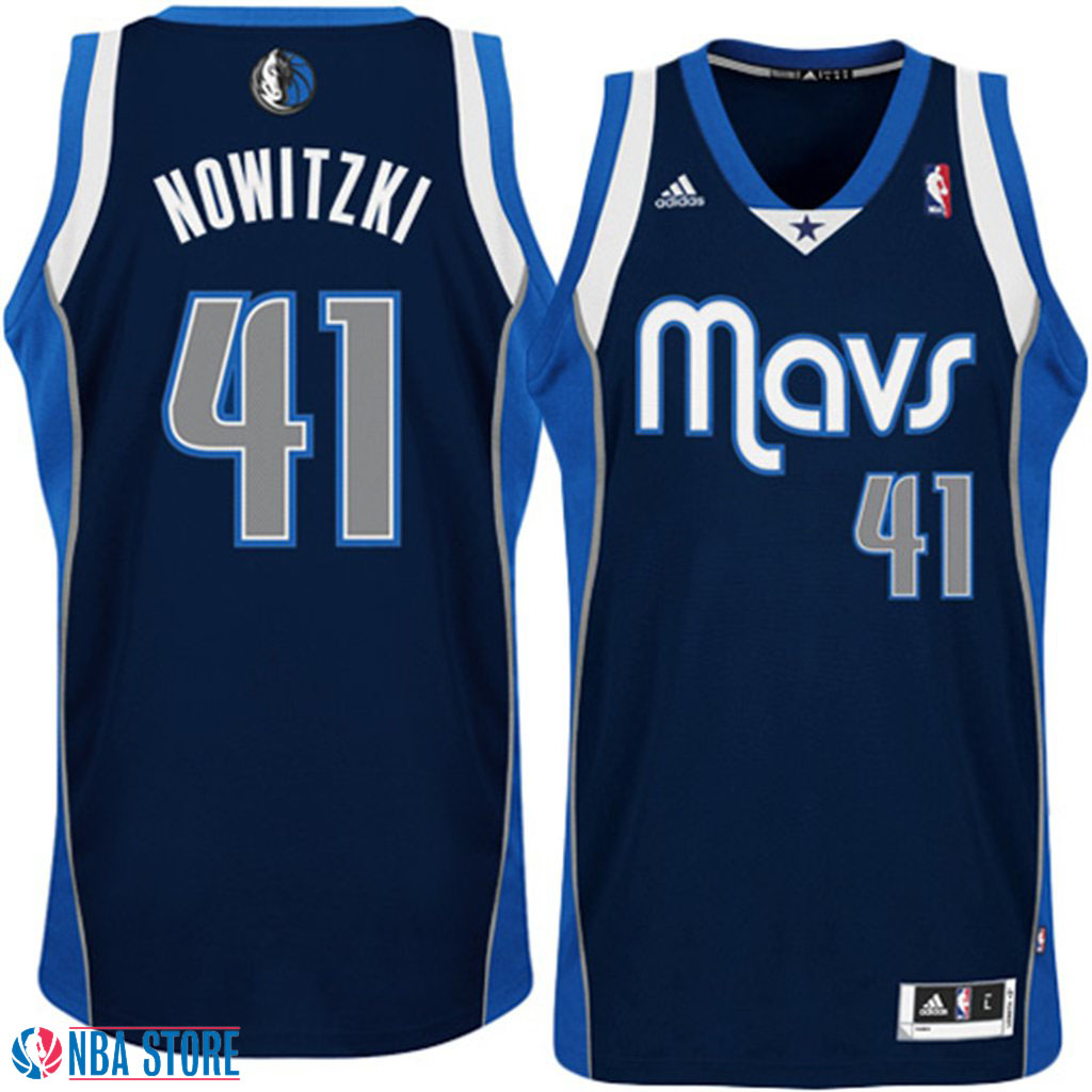 Men's  Dirk Nowitzki Navy Blue Revolution 30 Swingman Jersey