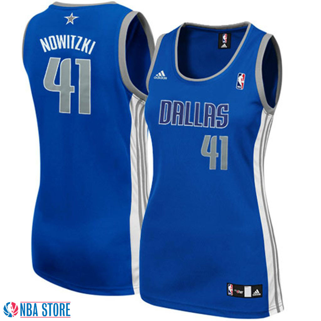  Dirk Nowitzki Women's Fashion Royal Blue Jersey