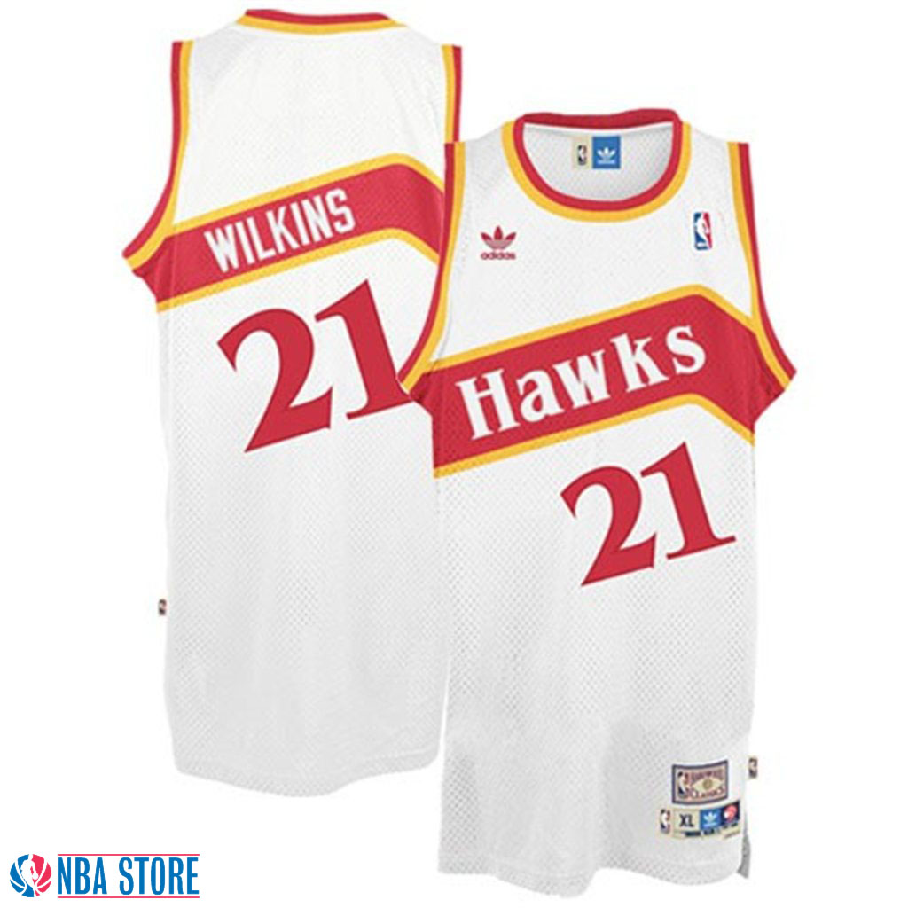 Men's  Dominique Wilkins Atlanta Hawks White Throwback Jersey