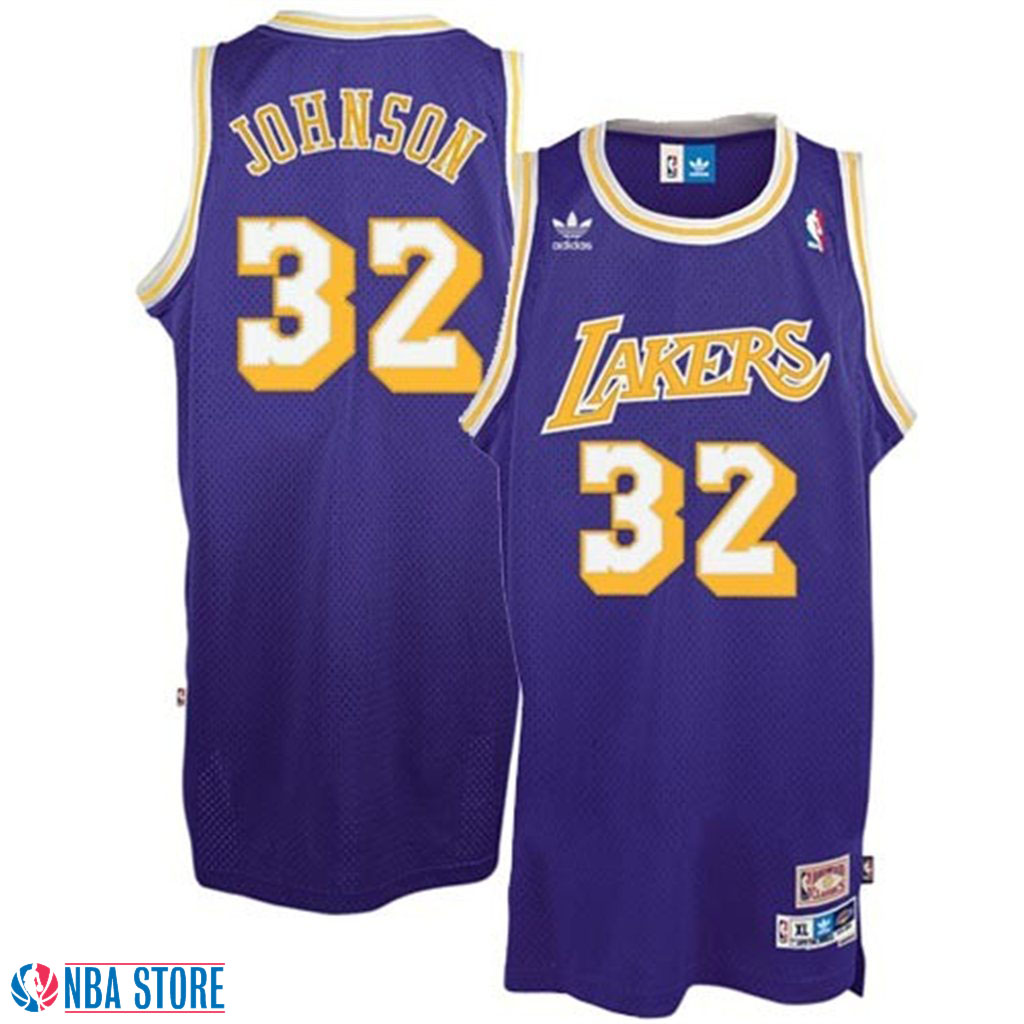 Men's  Earvin Magic Johnson Purple Lakers Throwback Jersey