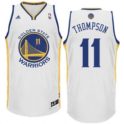 Men's  Golden State Warriors #11 Klay Thompson Home White Jersey