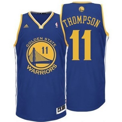 Men's  Golden State Warriors #11 Klay Thompson Road Blue Jersey