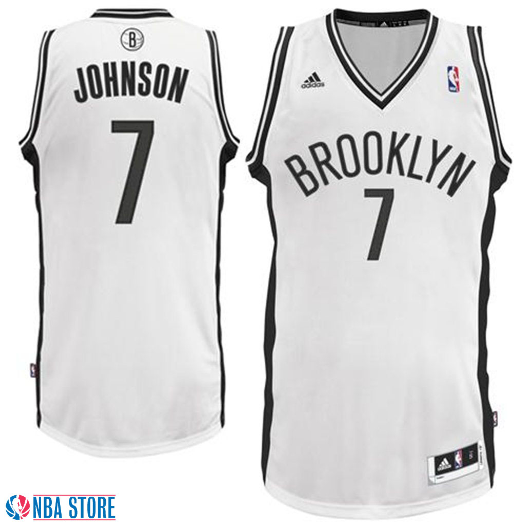 Men's  Joe Johnson Brooklyn Nets Home White Jersey