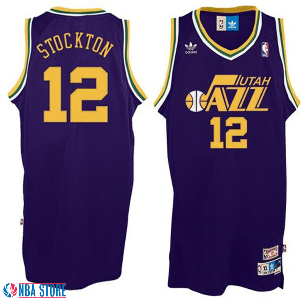 Men's  John Stockton Utah Jazz #12 Throwback Purple Jersey