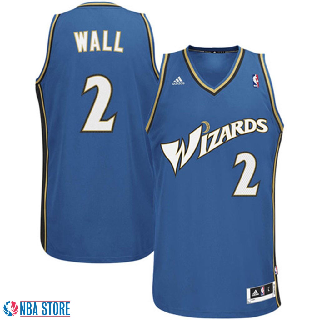 Men's  Washington Wizards #2 John Wall Slate Blue Swingman Jersey