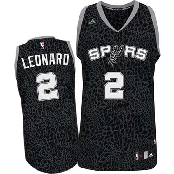 Men's  Spurs #2 Kawhi Leonard Crazy Light Leopard Jersey