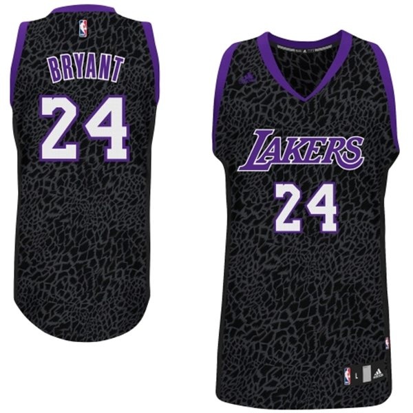 Men's  Lakers #24 Kobe Bryant Crazy Light Black Leopard Jersey