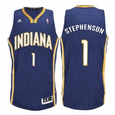 Men's  Lance Stephenson Indiana Pacers #1 Road Navy Blue Jersey