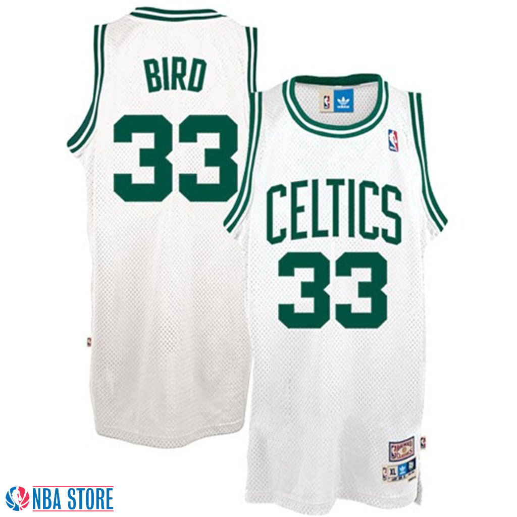 Men's  Larry Bird Boston Celtics White Hardwood Classics Jersey