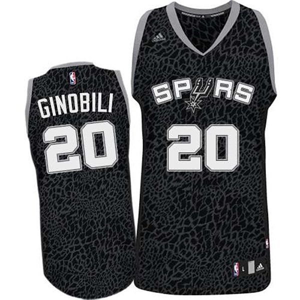 Men's  Spurs #20 Manu Ginobili Crazy Light Leopard Jersey