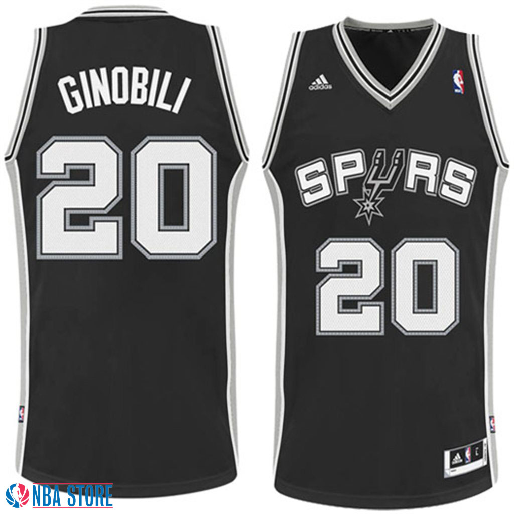 Men's  Manu Ginobili Revolution 30 Swingman Black Jersey