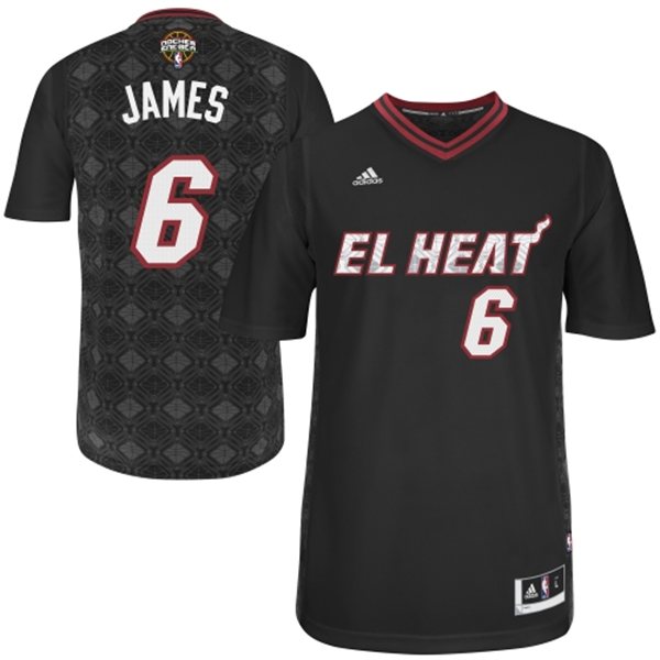 Men's  Miami Heat #6 LeBron James Noches Enebea EL HEAT Jersey