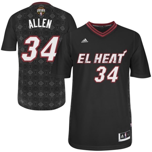 Men's  Miami Heat #34 Ray Allen 2014 Noches Enebea EL HEAT Jersey