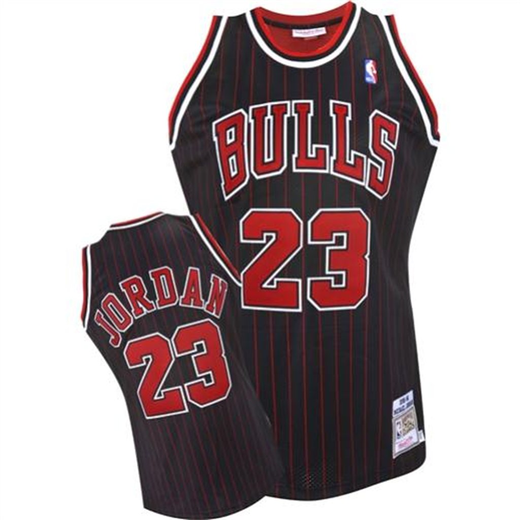 Men's  Michael Jordan Bulls 1995-1996 #23 Authentic Black Jersey