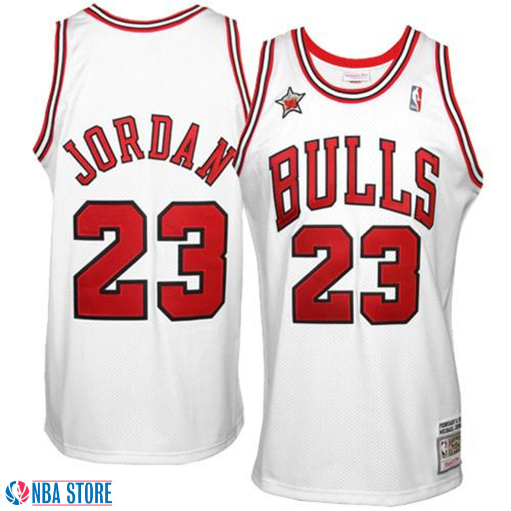 Men's  Michael Jordan Chicago Bulls 1998 White Authentic Jersey