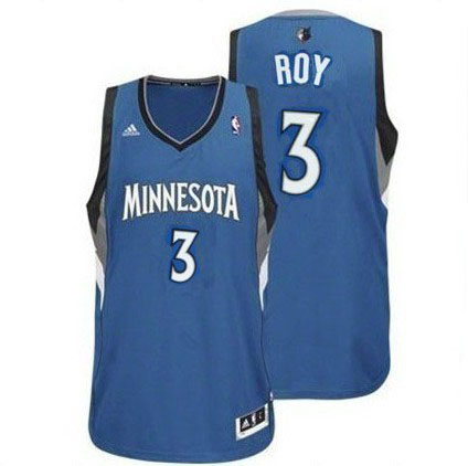 Men's  NBA Minnesota Timberwolves Brandon Roy Road Blue #3 Jersey