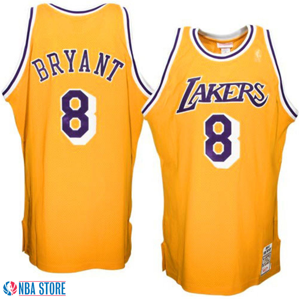 Men's  Kobe Bryant LA 1996-1997 Throwback Authentic Gold Jersey