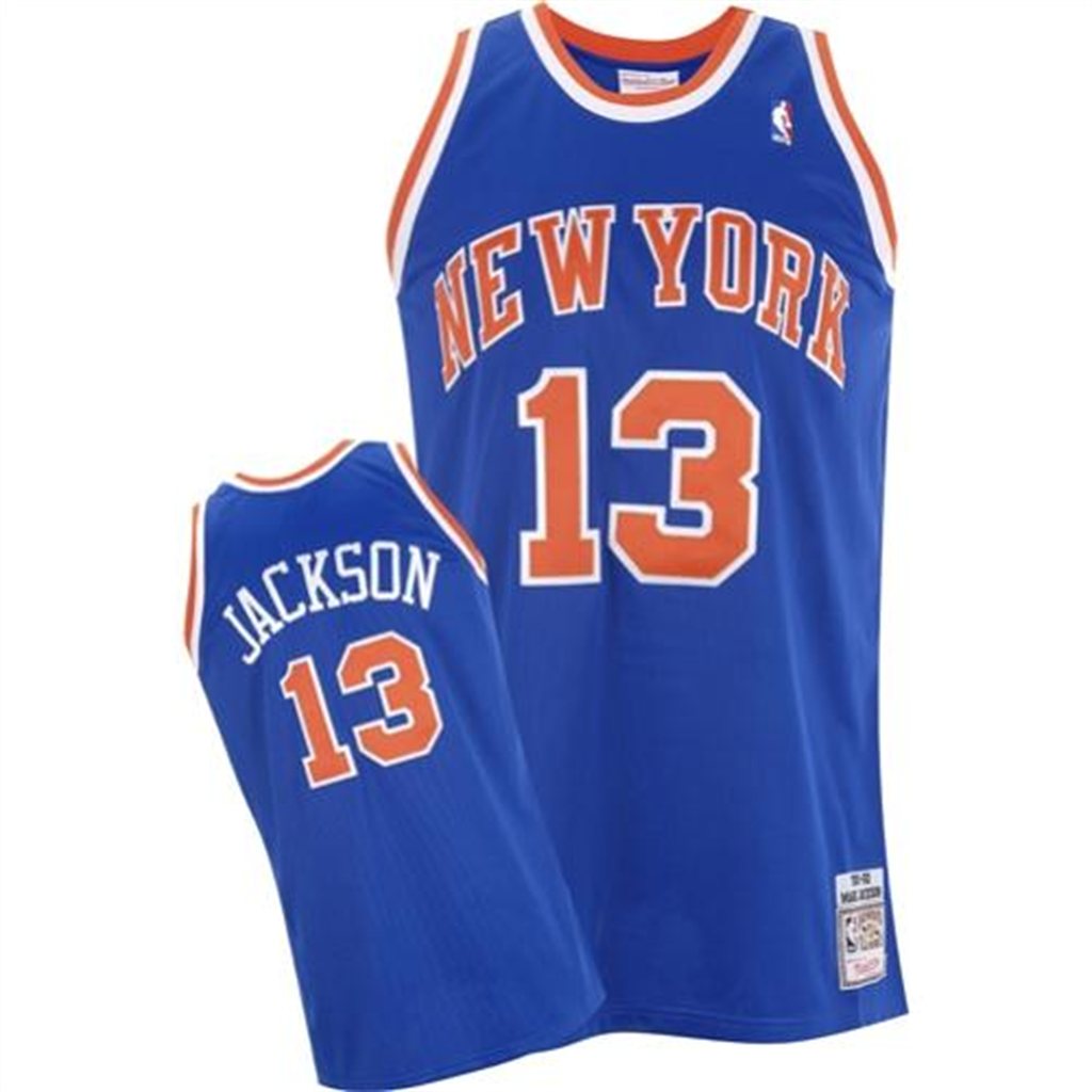 Men's  New York Knicks #13 Mark Jackson Authentic Jersey