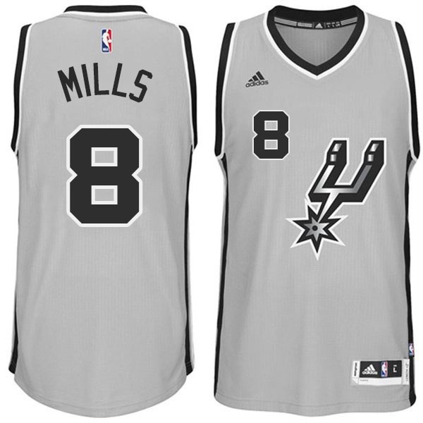 Men's  Spurs #8 Patty Mills New Swingman Alternate Gray Jersey