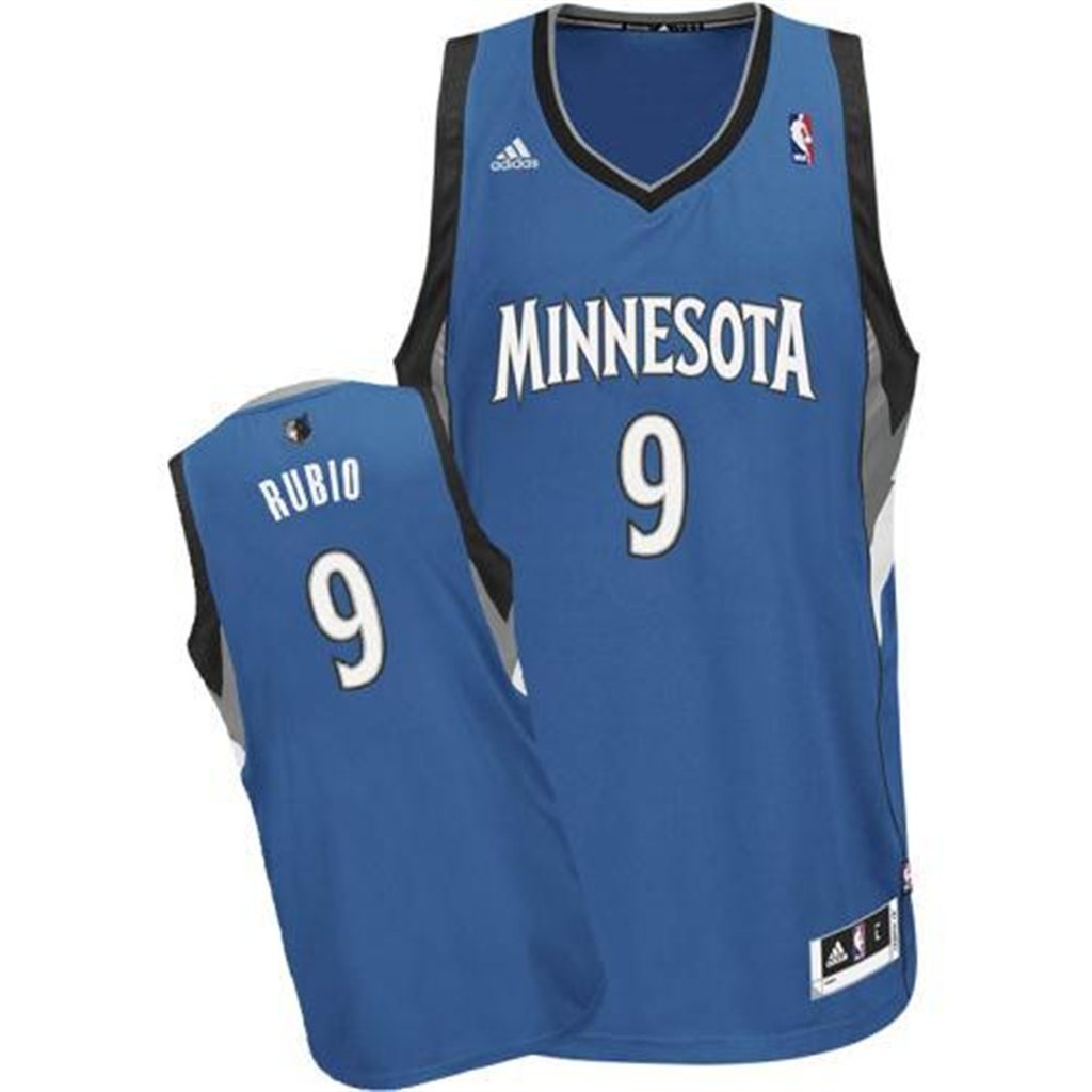 Men's  Minnesota Timberwolves #9 Ricky Rubio Blue Swingman Jersey