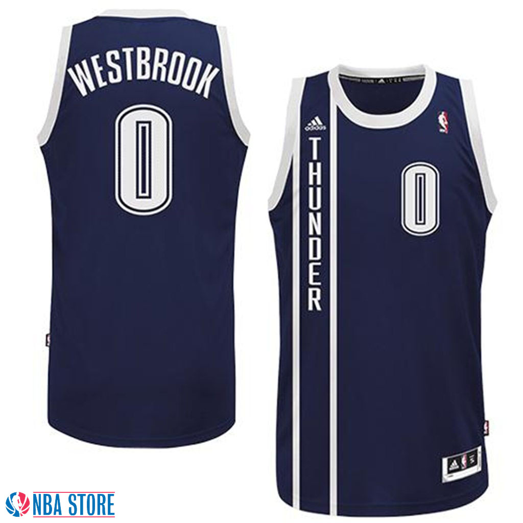 Men's  Russell Westbrook Thunder Revolution 30 Navy Blue Jersey