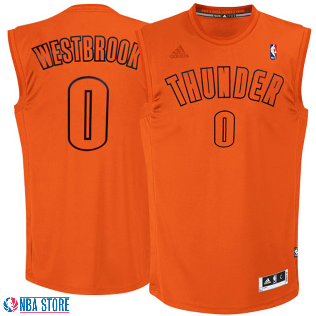 Men's  Russell Westbrook Winter Court Orange Jersey