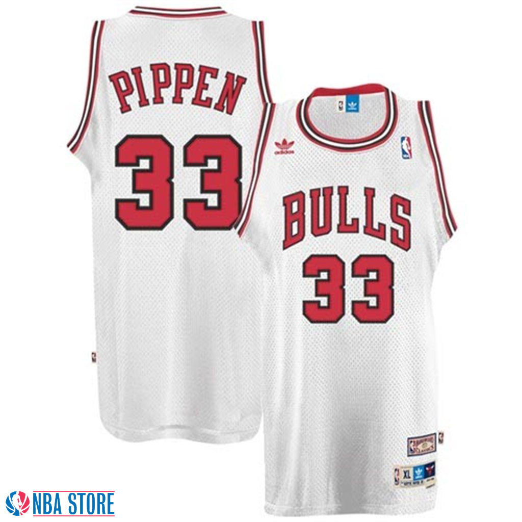 Men's  Scottie Pippen Chicago Bulls White Throwback Jersey