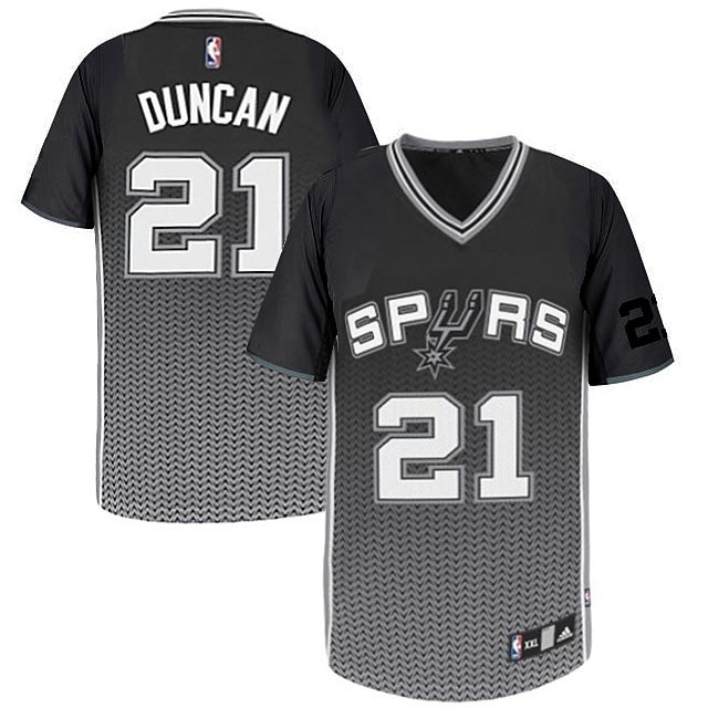 Men's  Spurs #21 Tim Duncan Resonate Fashion Jersey Black