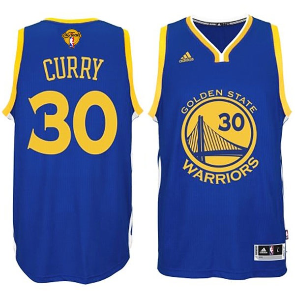 Men's  Stephen Curry 2015 NBA Finals Warriors Road Blue Jersey