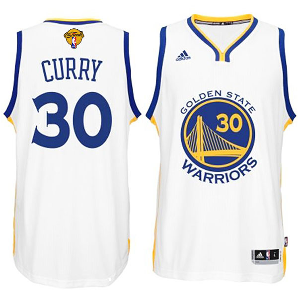 Men's  Stephen Curry NBA 2015 Finals Warriors Home White Jersey