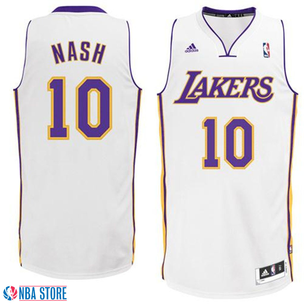 Men's  Los Angeles Lakers #10 Steve Nash Home White Jersey