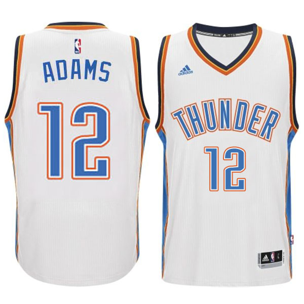 Men's  Oklahoma City Thunder #12 Steven Adams 2014-15 New Swingman Home White Jersey