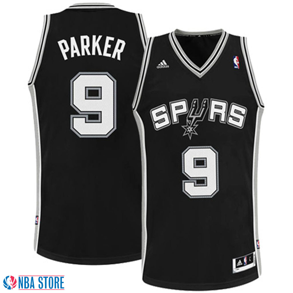 Men's  Tony Parker Spurs Revolution 30 Swingman Black Jersey