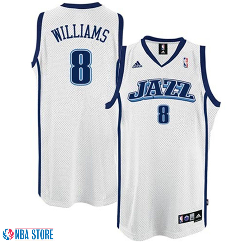 Men's  Utah Jazz #8 Deron Williams White Swingman Jersey