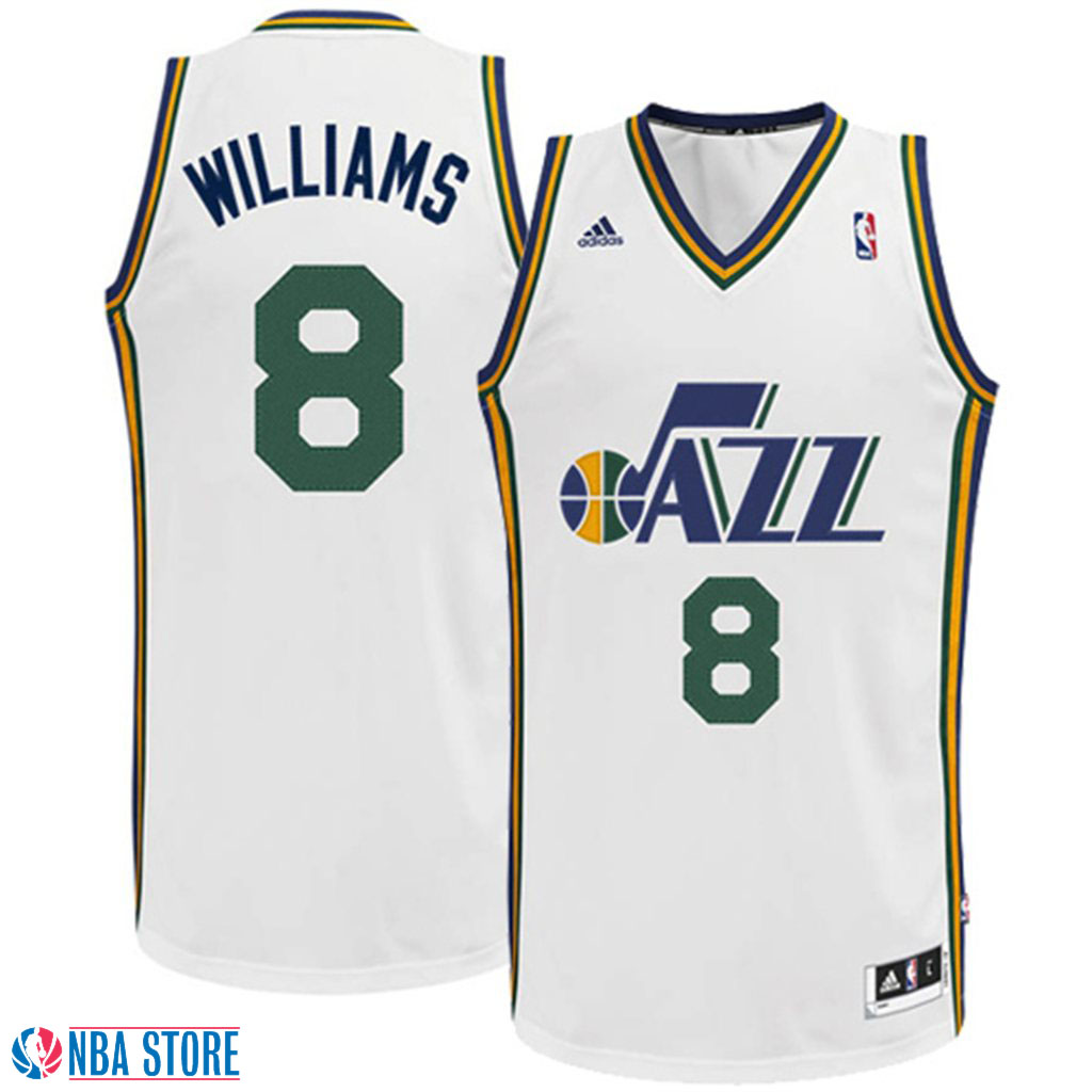 Men's  Utah Jazz Deron Williams Revolution 30 White Jersey