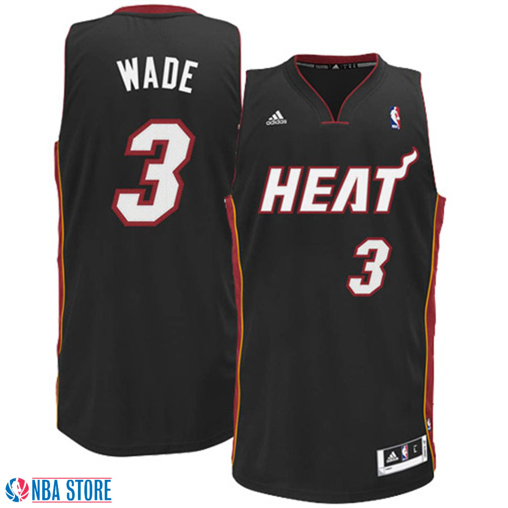 Men's  Dwyane Wade Miami Heat Black Road Swingman Jersey