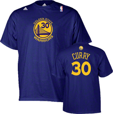 Men's  NBA Golden State Warriors #30 Stephen Curry Blue T-shirt