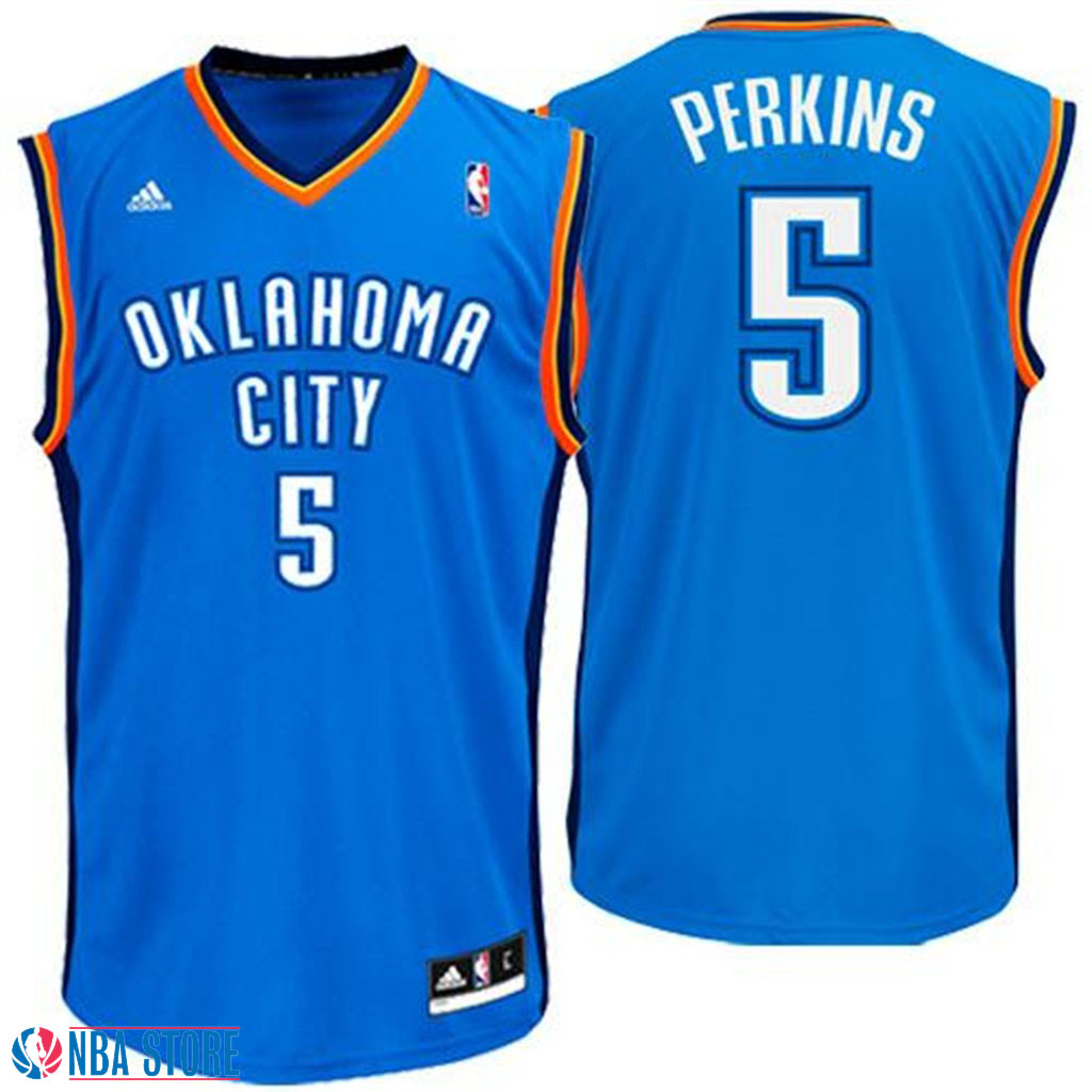 Men's  Kendrick Perkins Oklahoma City Thunder Blue Jersey