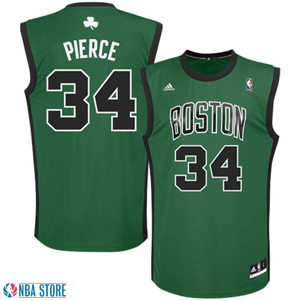 Men's  Boston Celtics #34 Paul Pierce Green Jersey Black Number