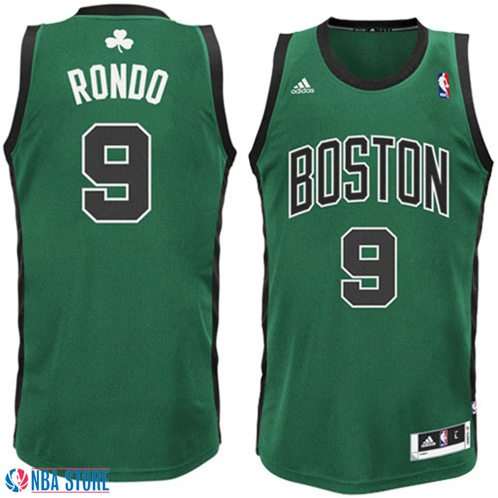 Men's  Rajon Rondo Boston Celtics   Green Jersey Black Number